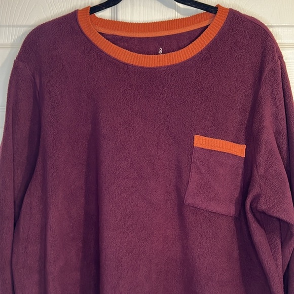 Cuddl Duds Women’s Fleece Sweatshirt/Pullover - Maroon & Orange - Size XL Tall - Picture 2 of 7